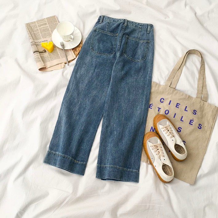 [Mã WASTMAY giảm 15% tối đa 30K đơn 150K] 5886 | QUẦN JEANS SUÔNG BASIC DÁNG LỬNG ULZZANG | BigBuy360 - bigbuy360.vn