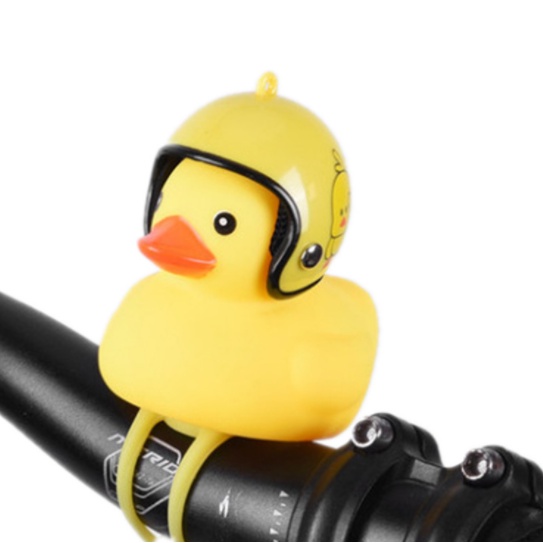 Vịt đội mũ bảo hiểm có đèn Led và Còi gắn xe đạp cho bé