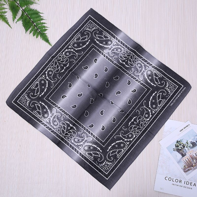 Khăn Cotton Vuông 55x55CM Họa Tiết Hoa Màu Gradient Phong Cách Bohemian