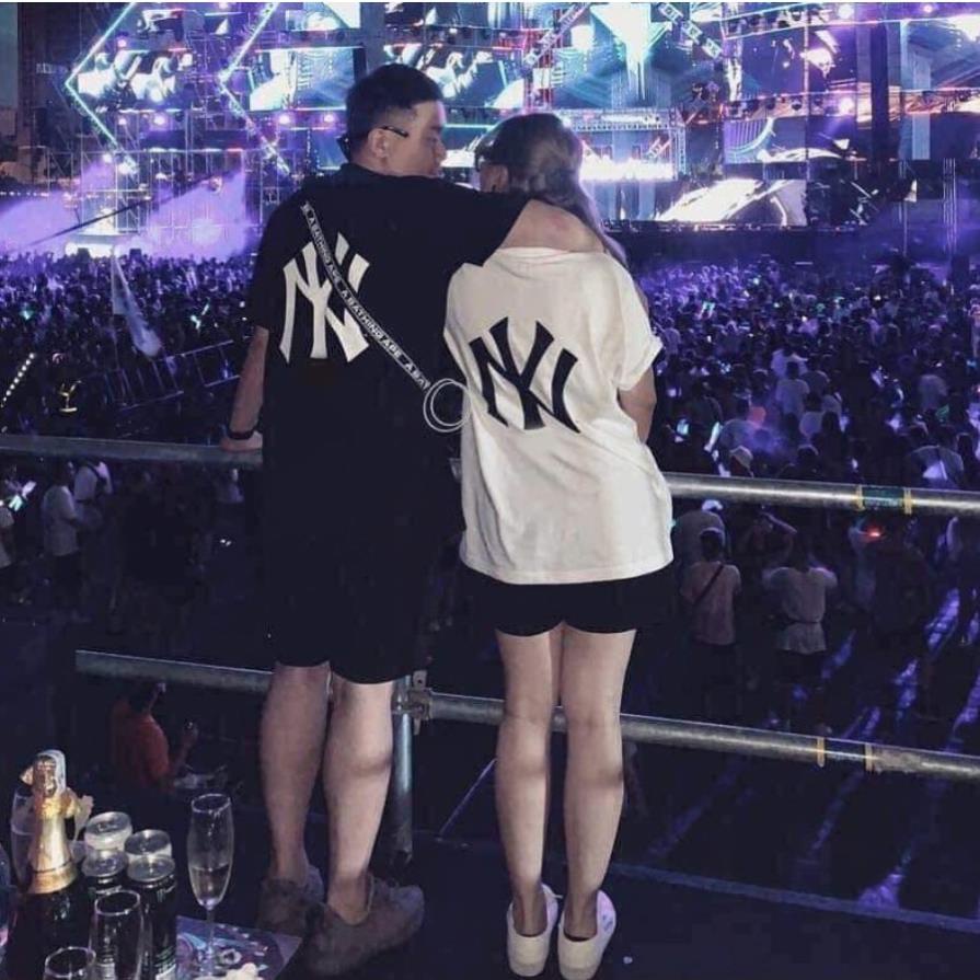 Áo Thun Thể Thao Unisex NY |Áo đôi 2 màu đen trắng