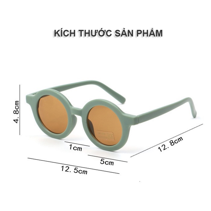 Kính Râm Trẻ Em, Kính Nhựa Màu Trơn Phong Cách Hàn Quốc Đáng Yêu Cho Bé Trai & Bé Gái 1- 8 tuổi