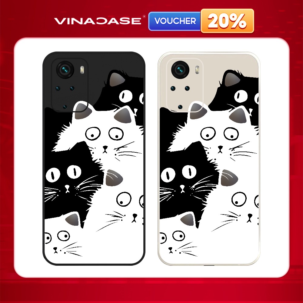 Ốp lưng Vina Case Xiaomi Redmi 10/Redmi 9T/Poco X3/....dẻo cạnh vuông bảo vệ camera hình Mèo cặp
