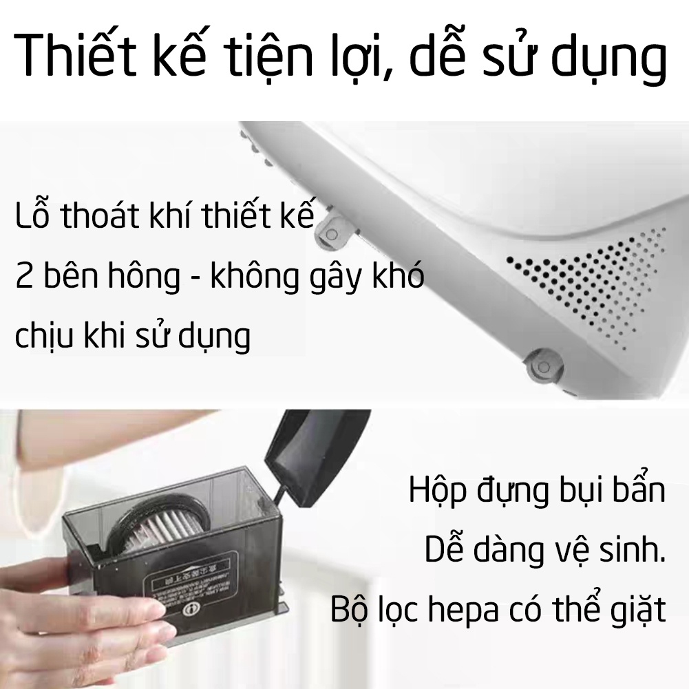 Máy Hút Bụi Cầm Tay Deerma CM800 Hút Bụi Giường Nêm Chăn Đêm Diệt Khuẩn Tia UV-C Bộ Lọc Hepa