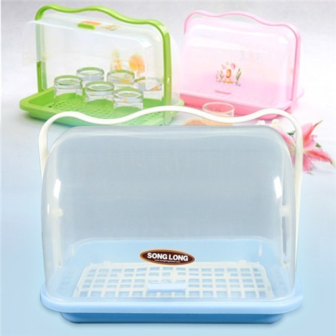 Khay Úp Cốc / Bình Sữa Song Long Có Nắp Chống Bụi Bẩn 2404 HSL