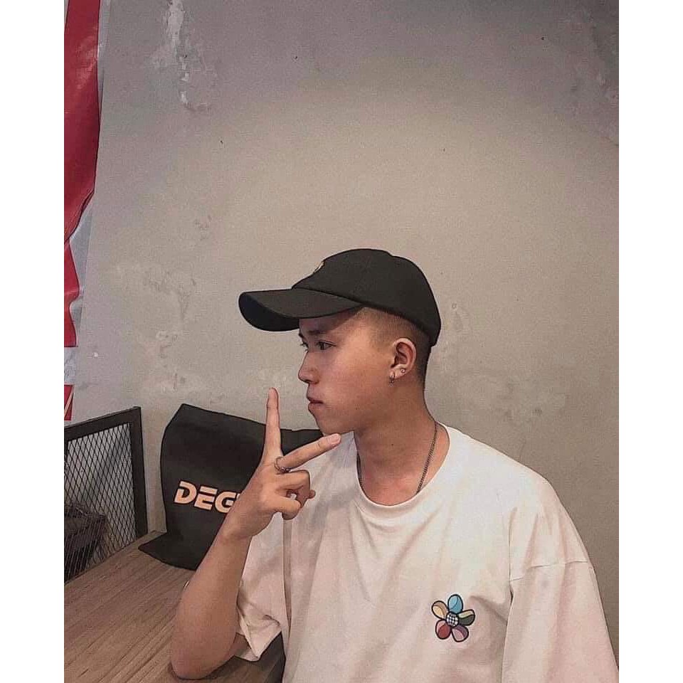 ÁO PHÔNG HOA CÚC 5 CÁNH TÍM TRẮNG ĐEN UNISEX