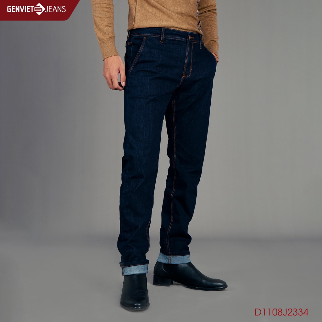 Quần Jeans Nam Ống Col Đứng Genviet Jeans Nam D1108J2334