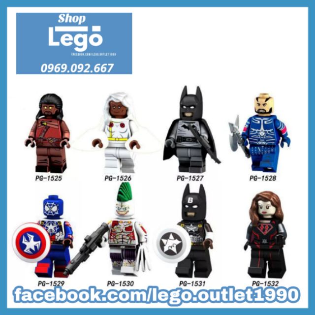 Xếp hình siêu anh hùng Marvel Batman X men Lego Minifigures Pogo PG8124