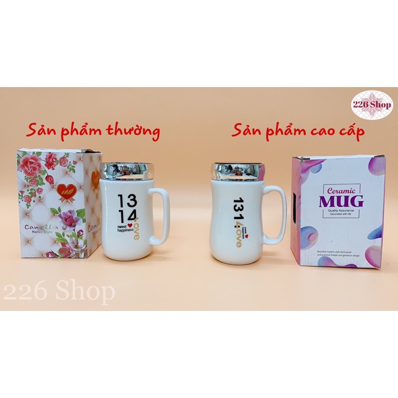 Ly sứ nắp gương 450ml [có 2 loại].Sản phẩm thường và sản phẩm cao cấp.