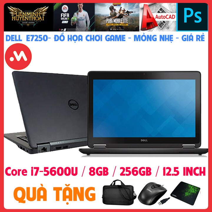 Laptop Dell latitude E7250 - core i7 5500U, laptop cũ chơi game cơ bản đồ họa - Hàng nhập khẩu USA