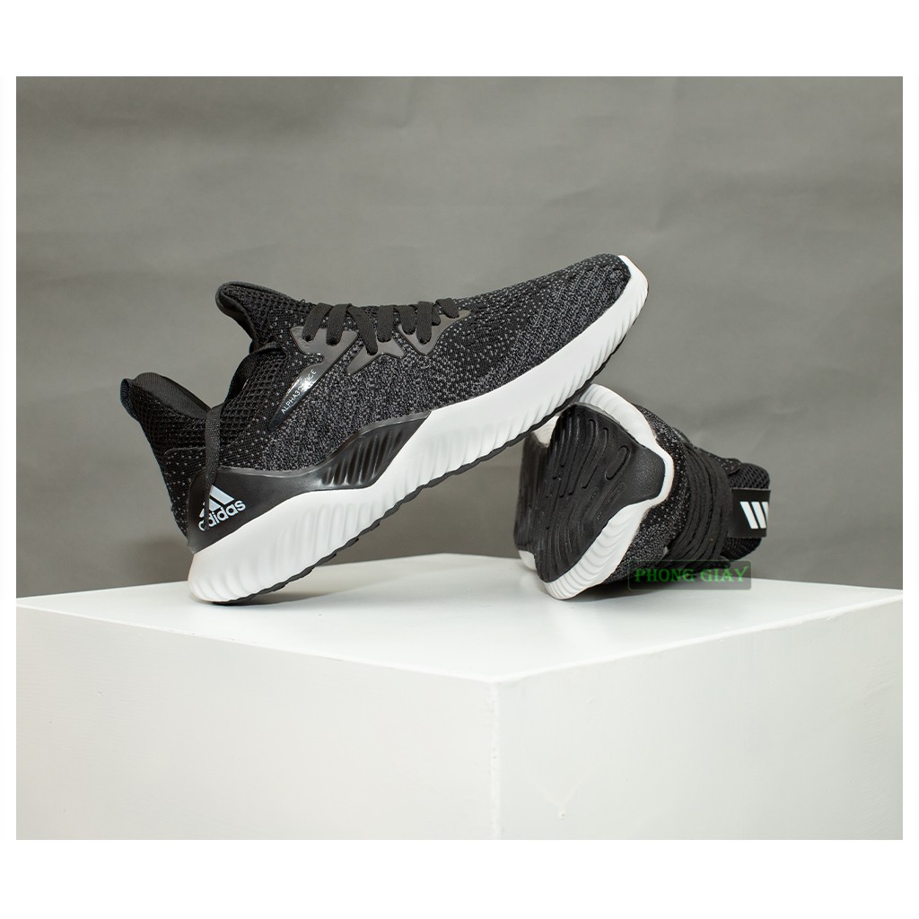 Giày sneaker nam giày thể thao nam Alphabounce muối tiêu màu đen trắng fullbox