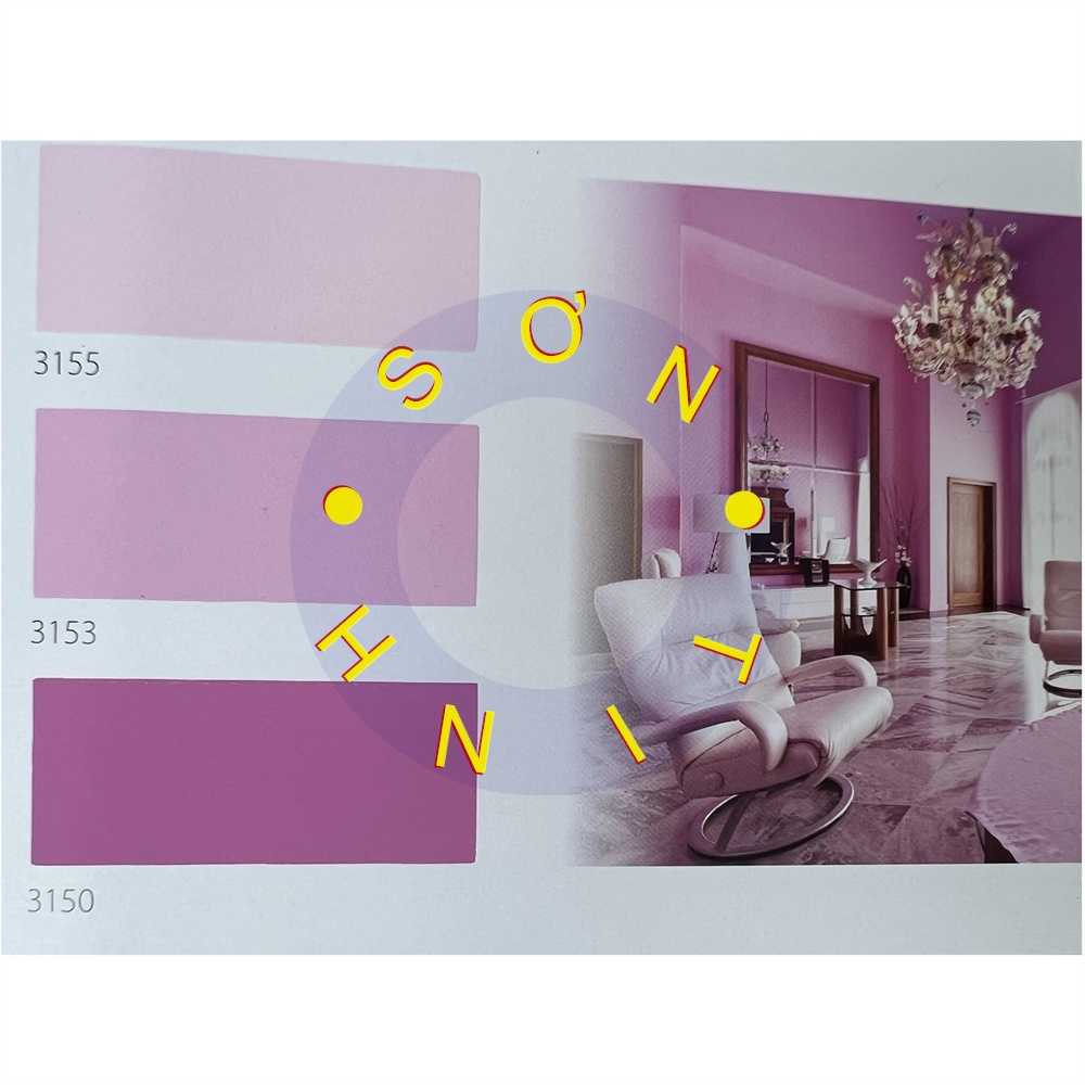 Sơn nước BEAUTY Nội thất Trong nhà màu hồng phấn , đậm, nhạt, cánh sen 1 Lít của URAI PAINTS