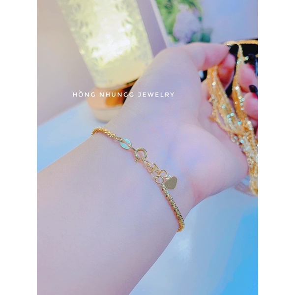 Lắc tay, chân xù bạc ý 925, phủ và.ng 18k HNJ