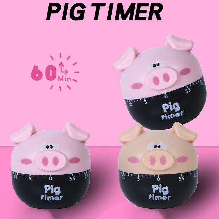 HCM - Đồng hồ hẹn giờ cơ Heo Pig Timer canh giờ nấu nướng làm bếp