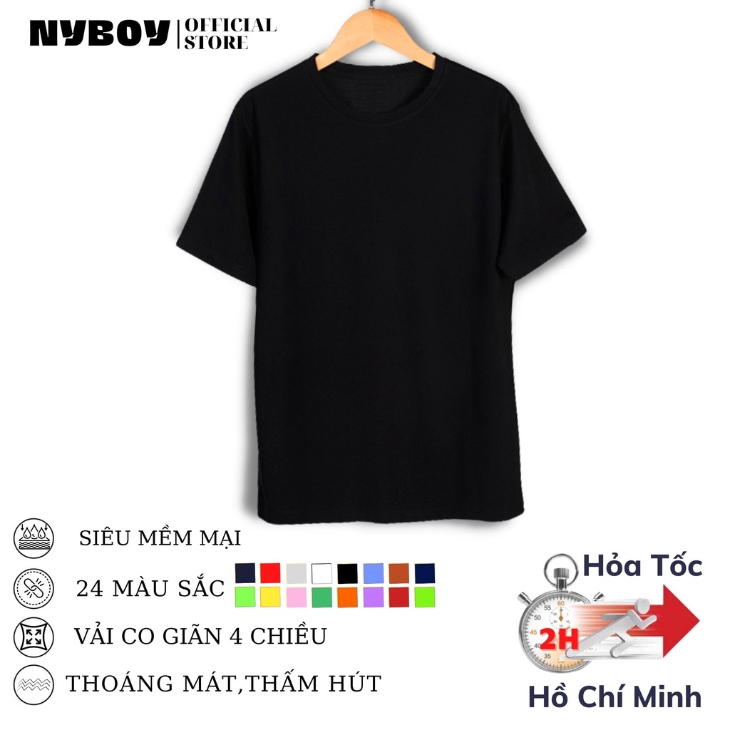 Áo Thun Trơn unisex  Nam Nữ Tay Ngắn Nhiều Màu Vải mịn