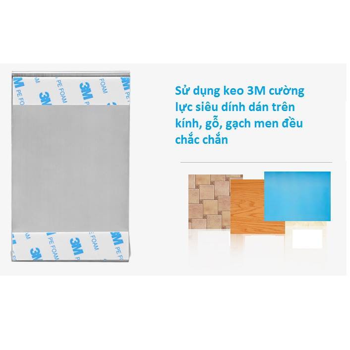 Gá để bán trải, dao cạo inox dán cường lực 3M