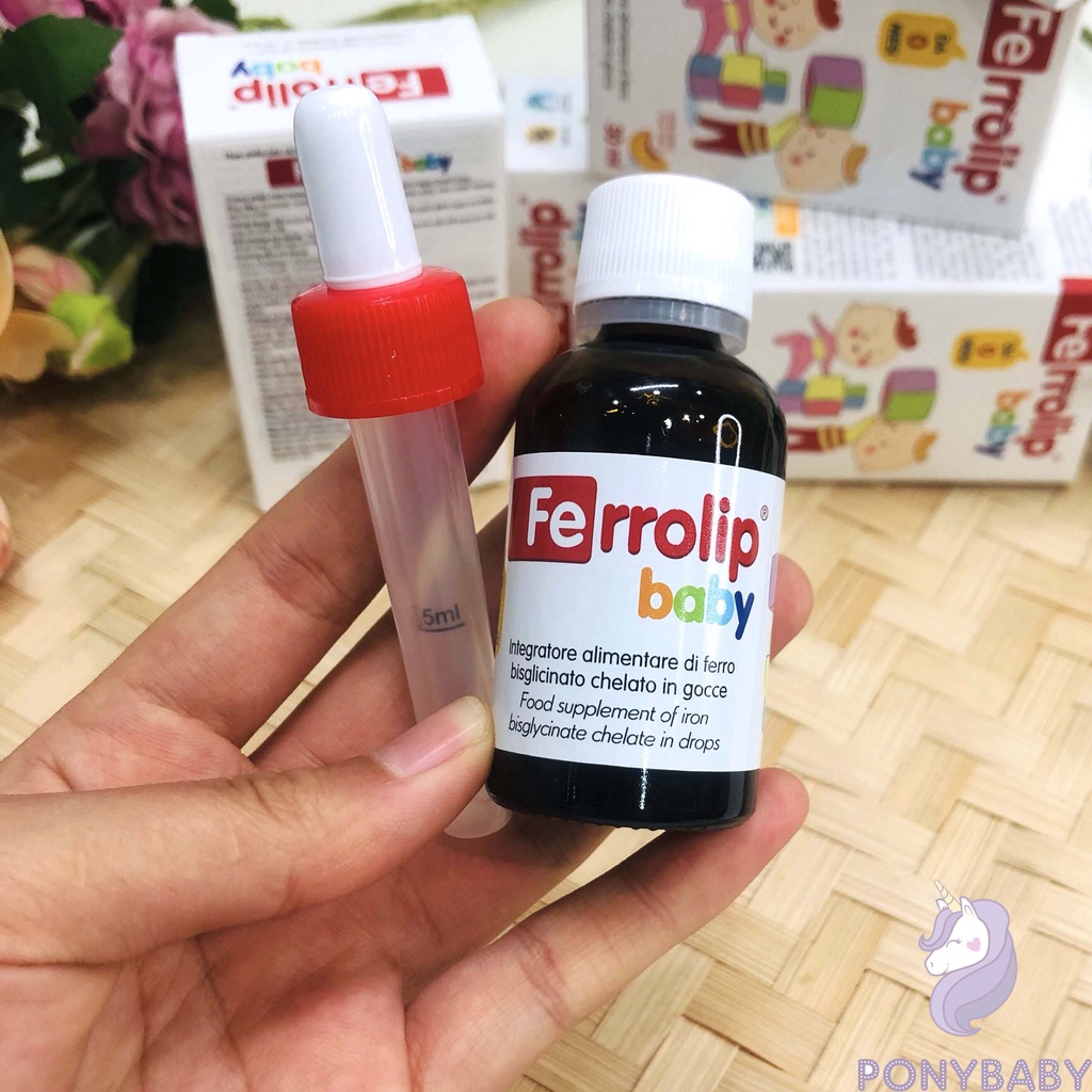 Sắt Ferrolip Baby, sắt hữu cơ cho bé dạng nhỏ giọt vị đào thơm ngon lọ 30 ml