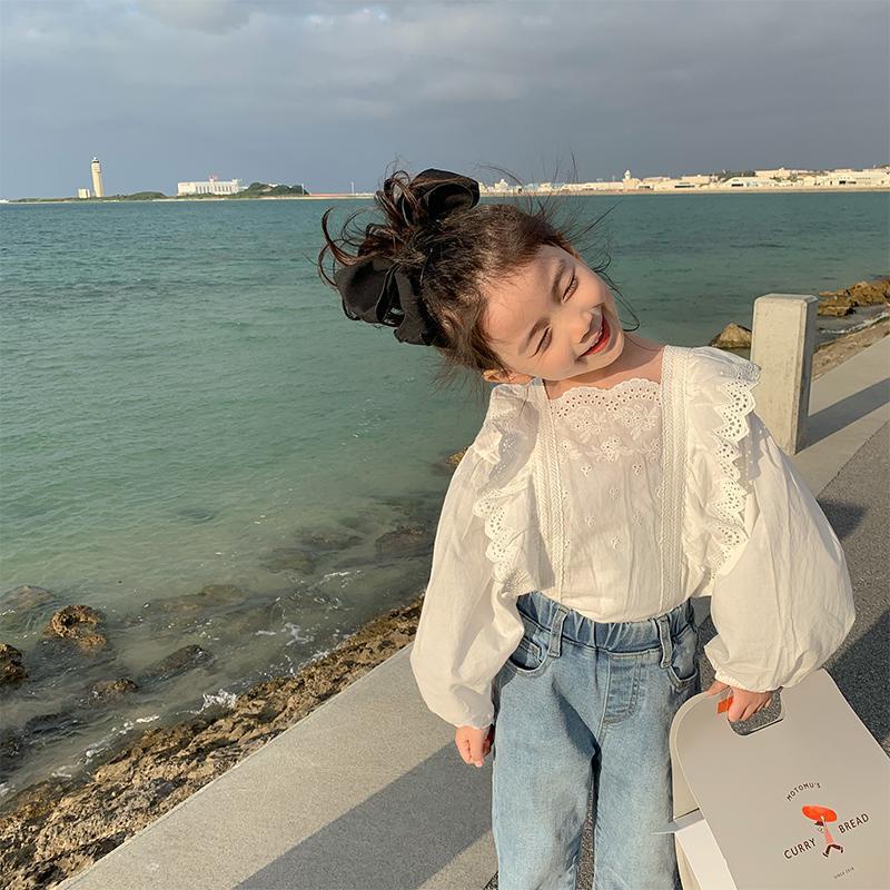 Áo Sơ Mi Tay Phồng Dài Phong Cách Phương Tây Dễ Phối Đồ Thời Trang Mùa Thu Cho Bé Gái