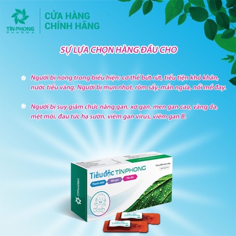 Tiêu Độc TÍN PHONG Giúp Thanh Nhiệt, Giải Độc, Làm Mát Gan, Giảm Mẩm Ngứa, Mề Đay An Toàn Tiện Lợi Hộp 18 Ống