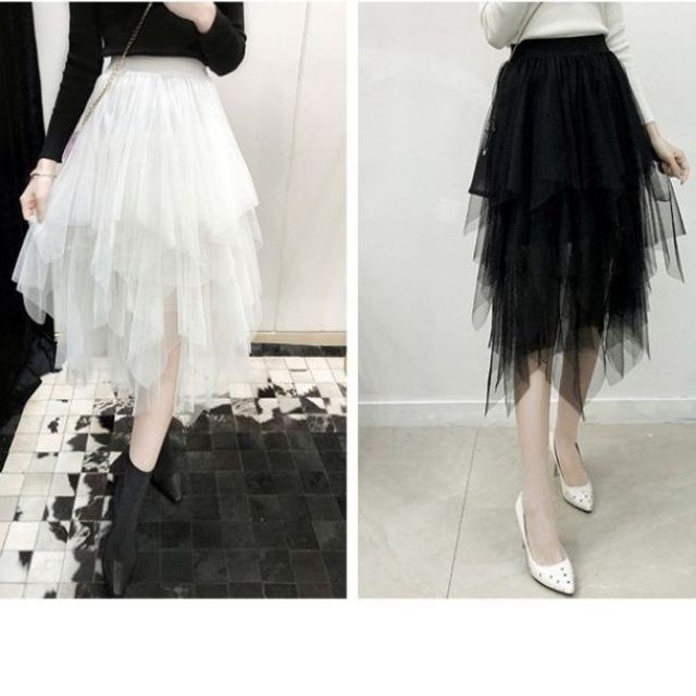 <FREESHIP> Chân váy ren Tulle - Tutu xếp tầng dáng dài thời trang cao cấp