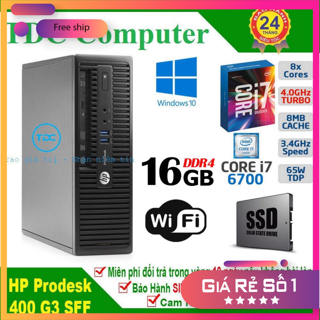 [THANH LÝ XẢ LỖ]  Case máy tính để bàn HP ProDesk 400 G3 SFF main H110, cpu core i7 6700, ram 8GB, SSD 120GB. Hàng Nhập
