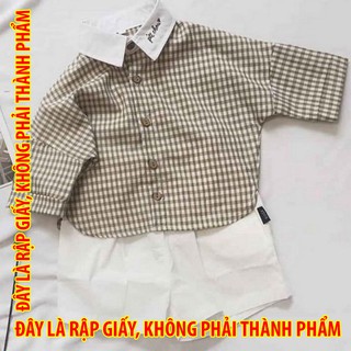 Rập giấy dc037 - bộ sơmi vai liền & short xếp ly