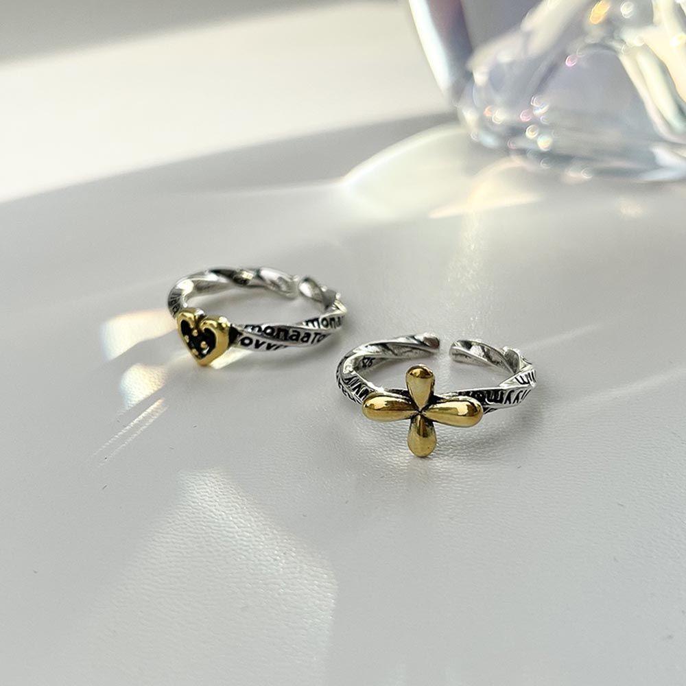 Nhẫn Hở Hình Chữ Thập Phong Cách Punk Cá Tính Cho Nữ