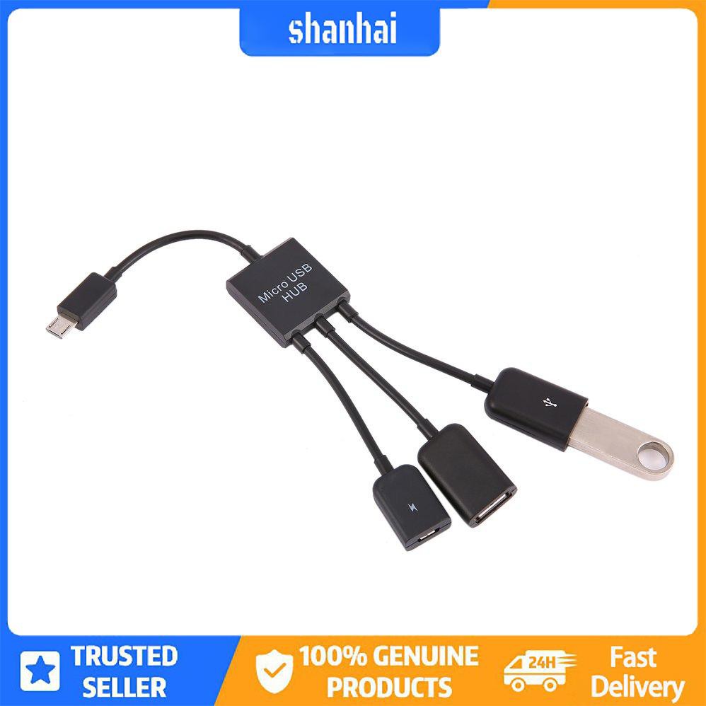 3 trong 1 Micro USB HUB Nam sang nữ Cáp USB 2.0 Host OTG Máy chủ lưu trữ 3 trong 1