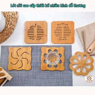 Miếng lót nồi gỗ cách nhiệt ngộ nghĩnh rẻ đẹp [Hình ngẫu nhiên] [LÓT NỒI GỖ]