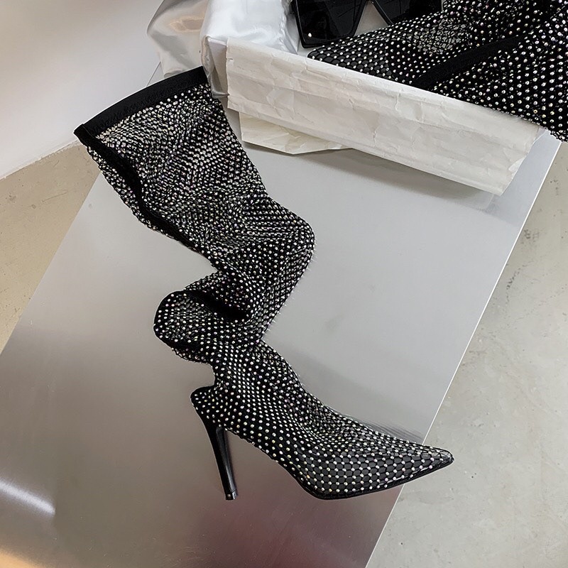 Bốt lưới đính đá bling bling Siêu Sang chảnh