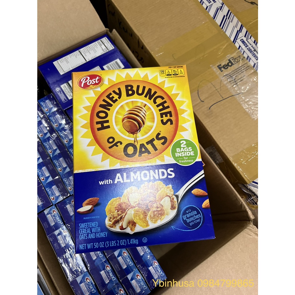 Bánh ngũ cốc ăn sáng Cereal Honey Bunches Of Oats 1.41kg (50oz)