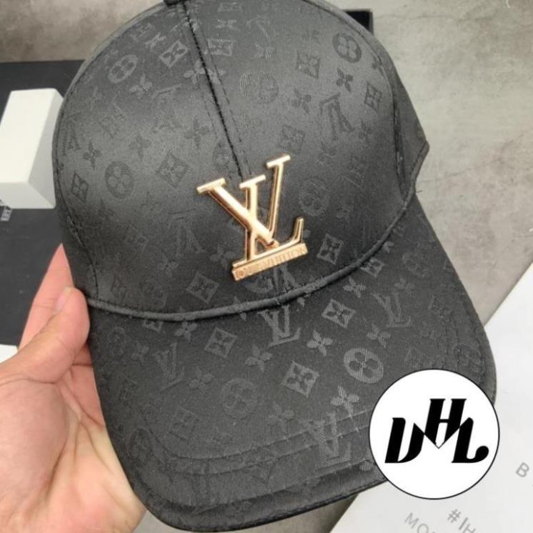 Mũ Lưỡi Trai Dệt LV Vàng Logo Rời Full Đen Thời Trang Cá Tính Nam Nữ