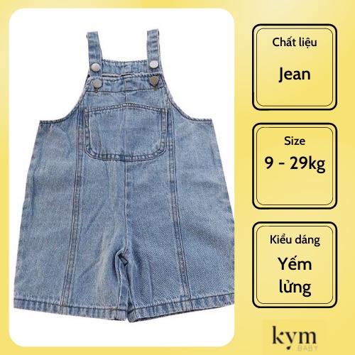 Yếm Jean ngắn túi đắp phong cách Hàn Quốc cho bé Y120