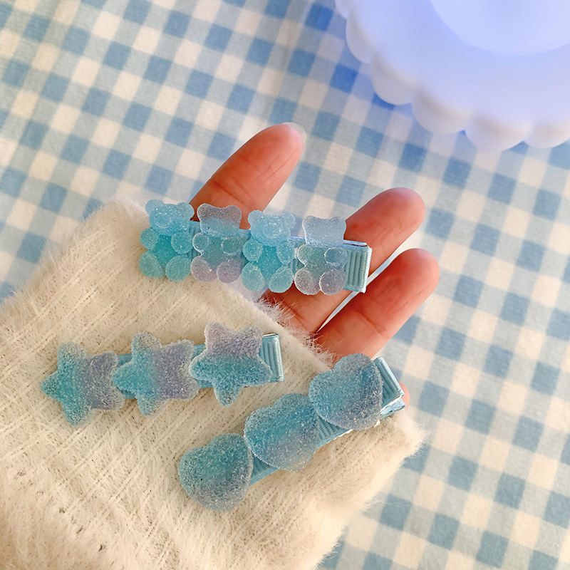 Kẹp tóc màu xanh dương nhiều kiểu dáng tùy chọn thời trang Hàn Quốc xinh xắn
