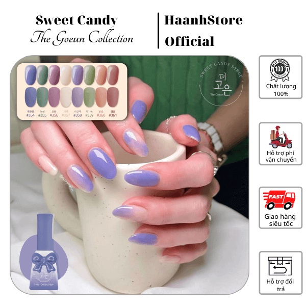 Sweet Candy Tách lẻ Set sơn thạch The Goeun Collection, Sơn gel Thạch Hàn quốc, Chai lẻ 10ml