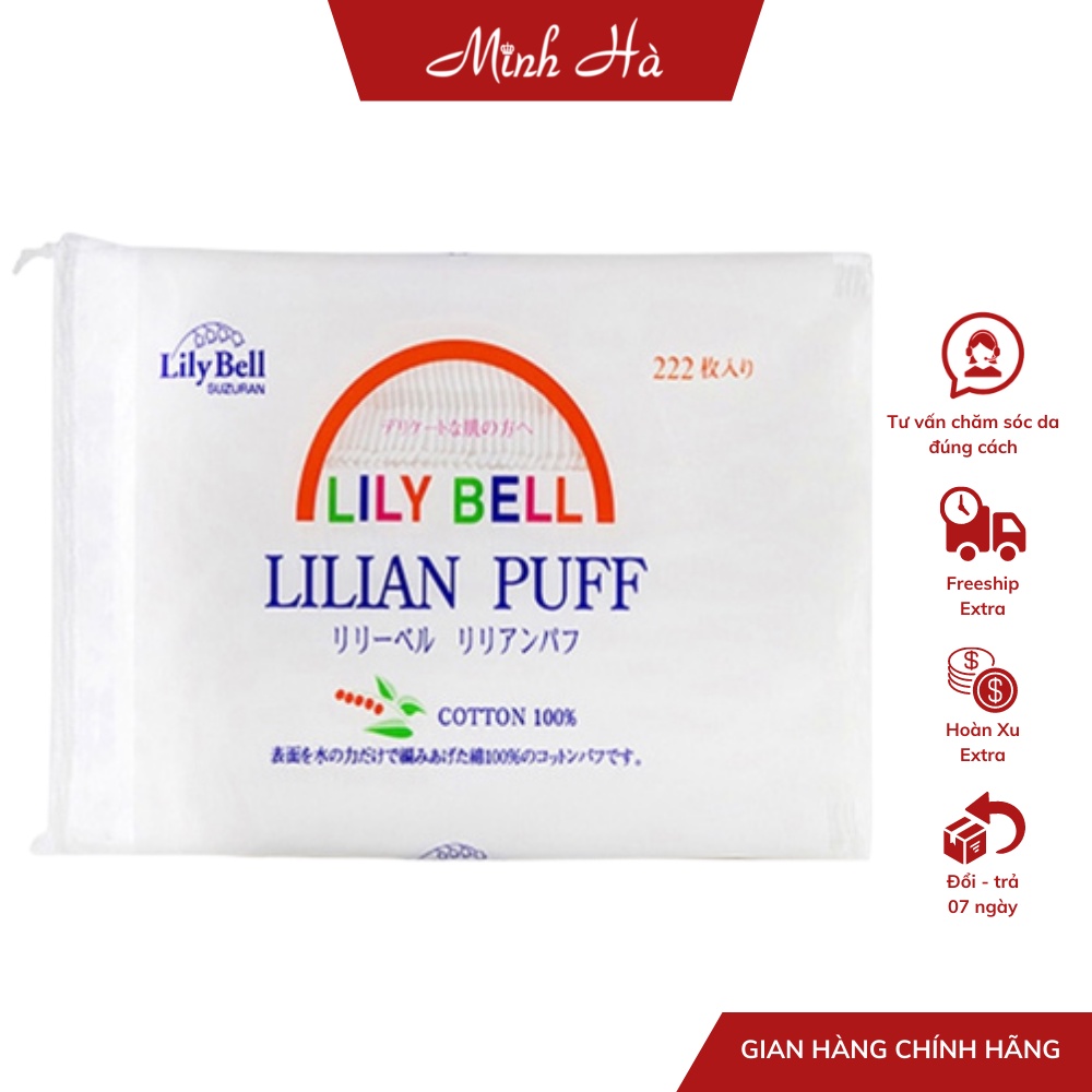 Bông tẩy trang Lily Bell Suzuran 100% Cotton 222 miếng