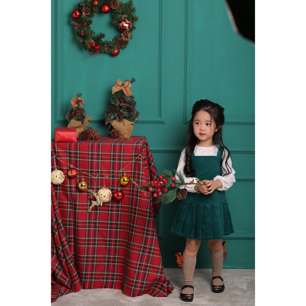 [LITTLE PINK] ELISA DUNGAREE DRESS - Váy yếm bé gái