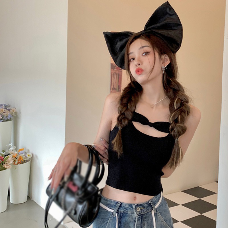 Áo Dệt Kim Sát Nách Dáng Ôm Thời Trang Hàn Quốc Cho Nữ