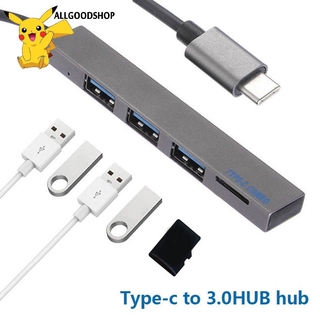 Bộ Hub 4 trong 1 chuyển đầu USB 3.1 Type-C sang USB 3.0 với khe đọc thẻ nhớ TF dành cho MacBook