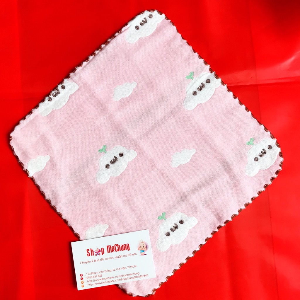 [bán lẻ]khăn mặt sợi tre, cotton 6 lớp LeeLee Kids 25x25cm