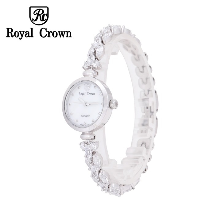 Đồng Hồ Nữ Chính Hãng Royal Crown 2505 Dây đá vỏ trắng