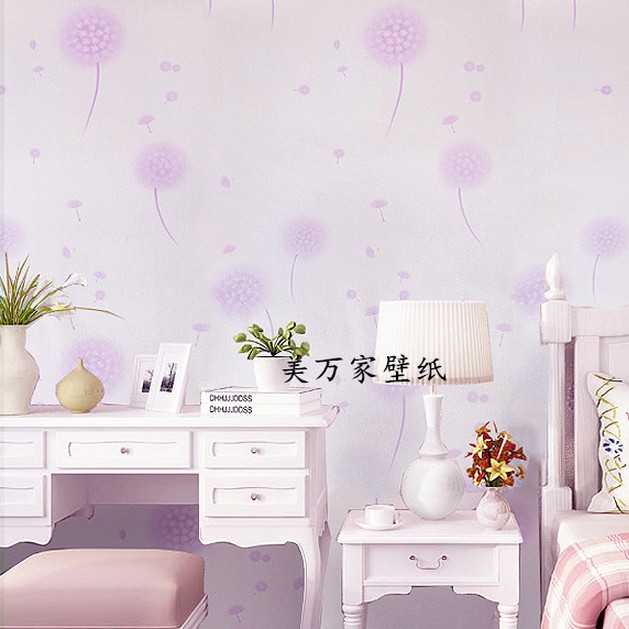 Giấy dán tường hoa bồ công anh sắc tím vấn vương khổ rộng 45cm có keo sẵn | BigBuy360 - bigbuy360.vn