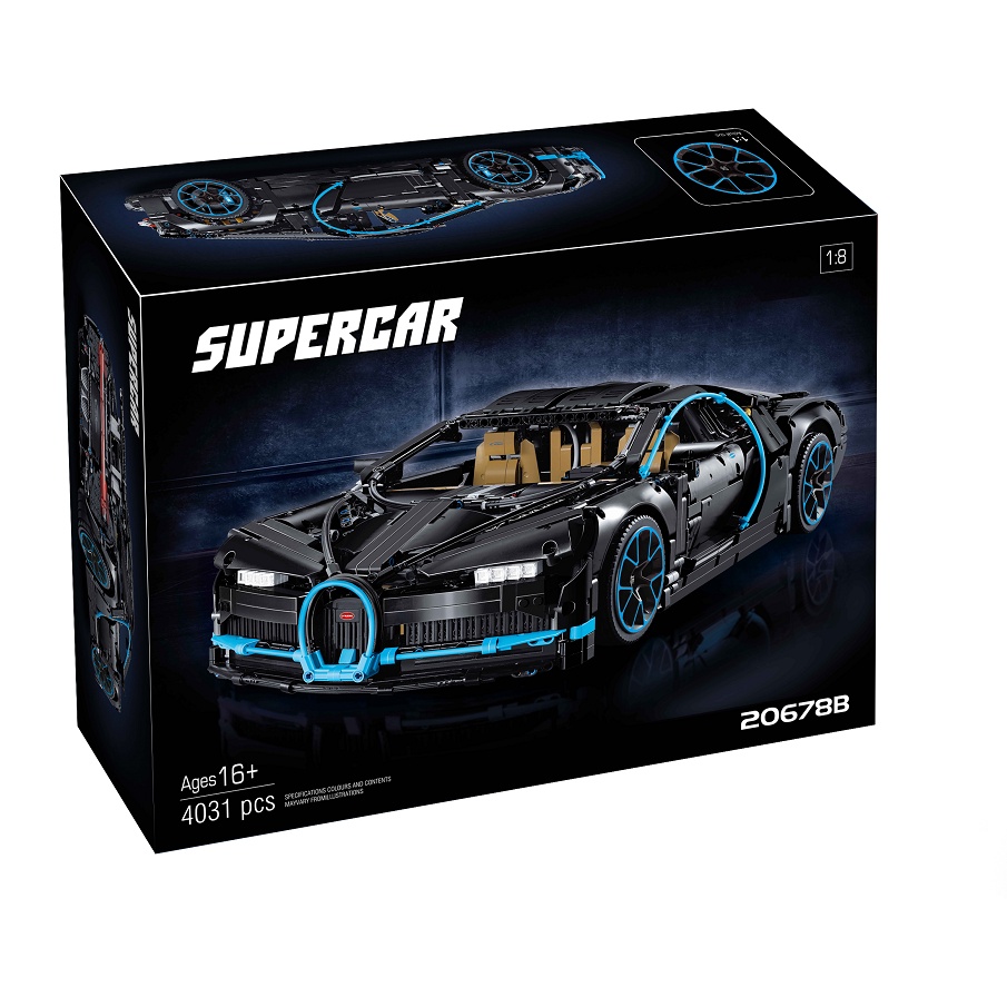 Đồ chơi Lắp ghép Mô hình Siêu Xe Tối Thượng 3388B Bugattii Màu Đen 20678B