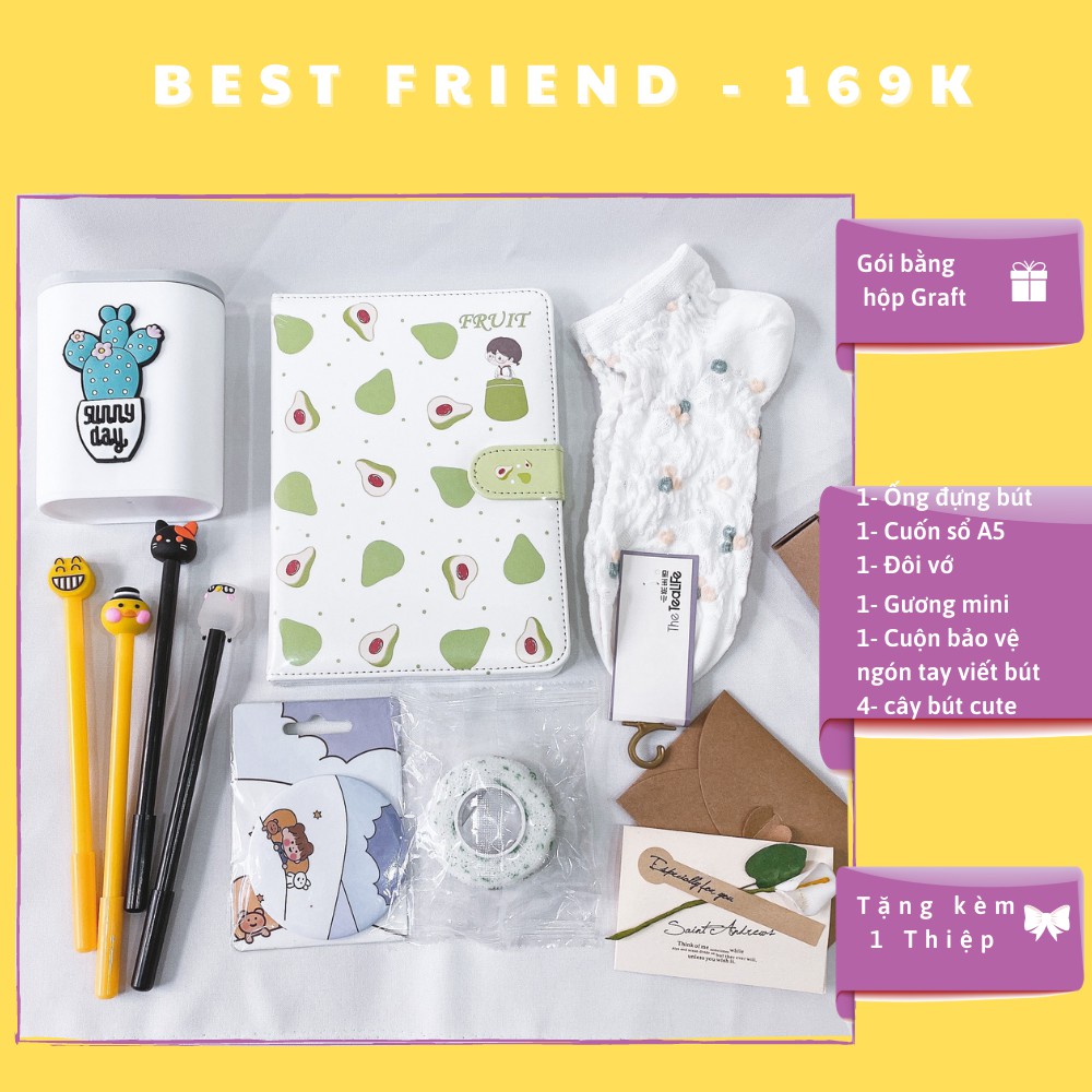 Set quà tặng học sinh dành cho bạn nữ/ set 9 món - Best Friends to you
