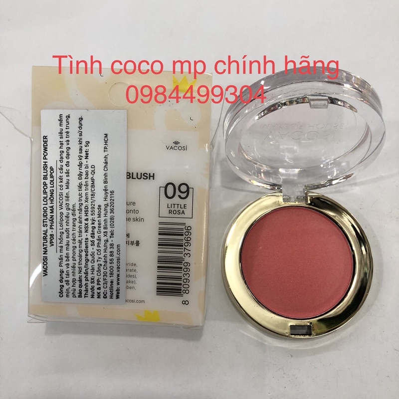 Phấn Má Hồng Vacosi Lolipop Blush Powder 09 màu Hồng cam