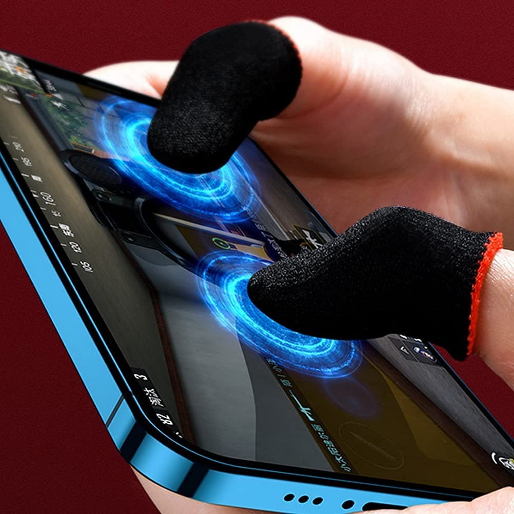 1 cặp (2 cái) Găng tay chống mồ hôi Gamepad Điện thoại di động Tay áo ngón tay Màn hình cảm ứng Bộ điều khiển trò chơi Tay áo