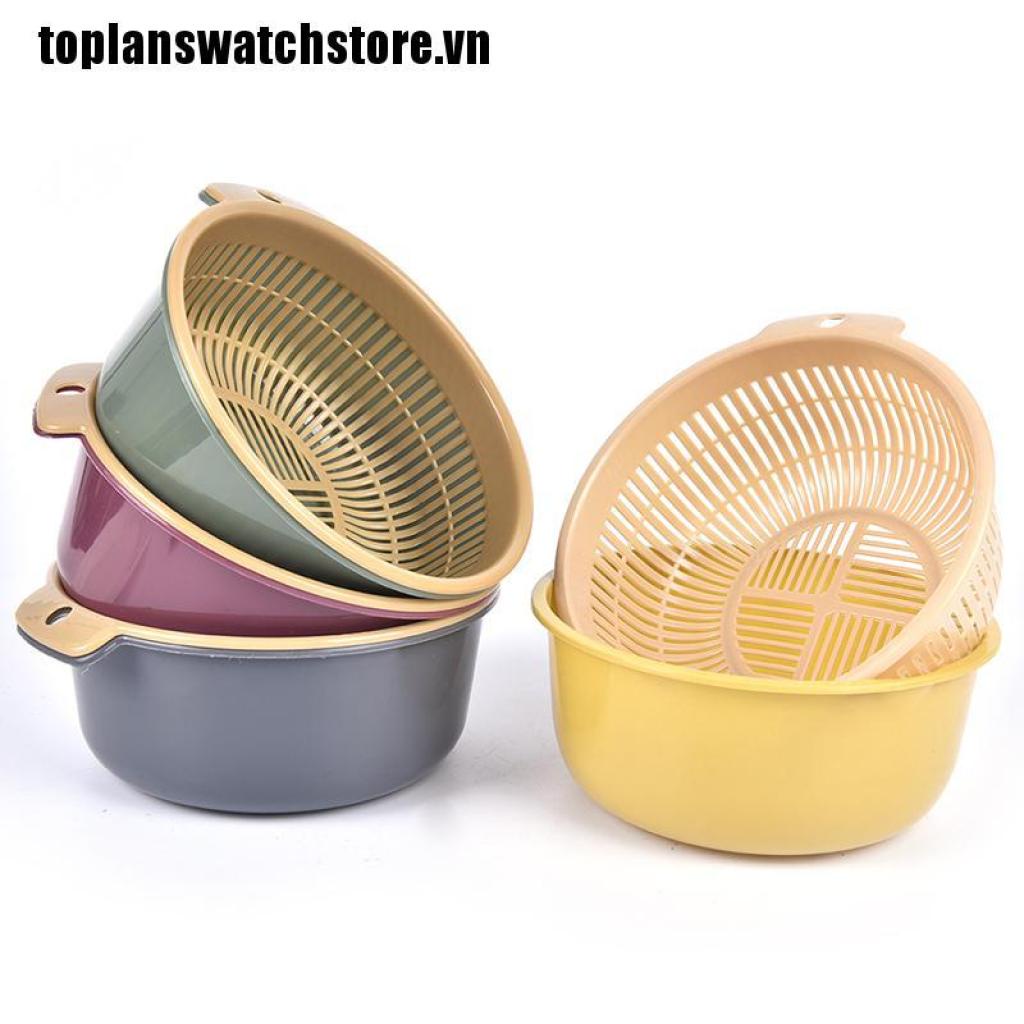 [toplanswatch] Rổ Rửa Trái Cây Và Rau Củ Hai Tầng Thiết Kế Nhỏ Gọn Có Thể Tháo Rời