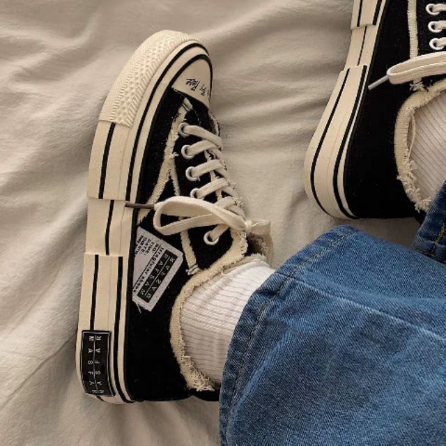 Giày thể thao style uzzlang siêu phong cách, đế lệch (Sẵn size 39)