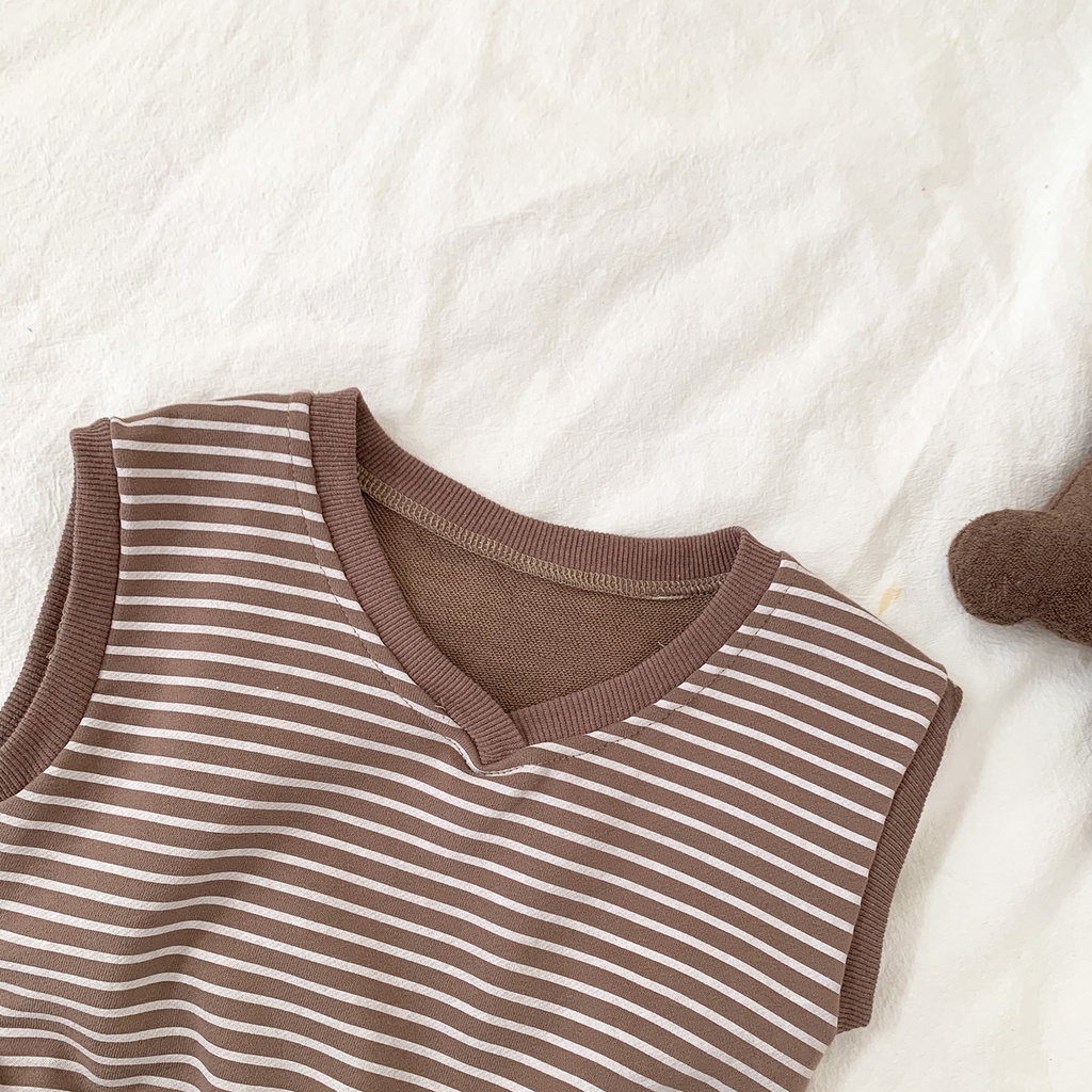 Áo ba lỗ in hình gấu sau lưng thời trang mùa thu dành cho trẻ sơ sinh