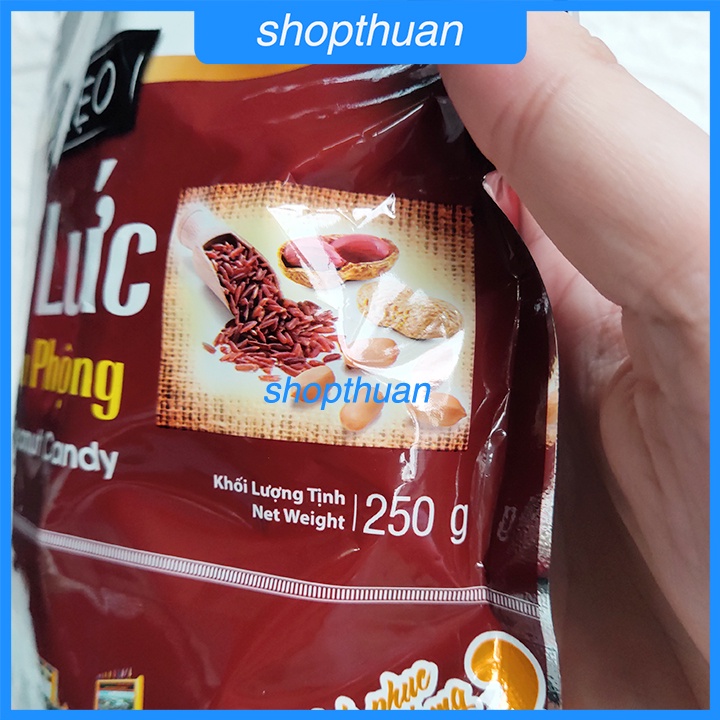 Kẹo gạo lức đậu phộng Tân Huê Viên túi 250g