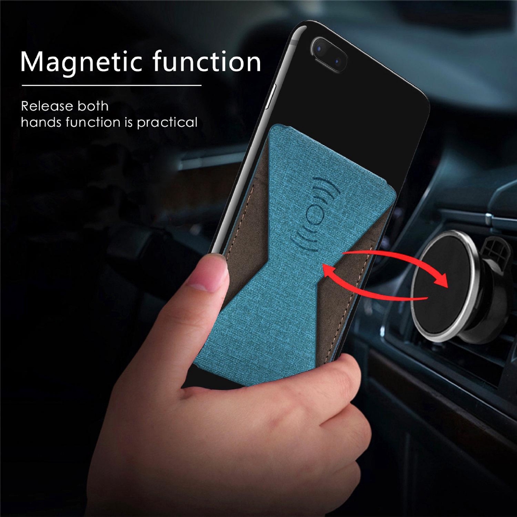 Ngăn đựng thẻ tự dính kèm chân đế có thể gập lại tiện dụng cho điện thoại | BigBuy360 - bigbuy360.vn